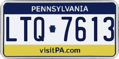PA license plate LTQ7613