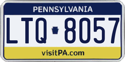 PA license plate LTQ8057