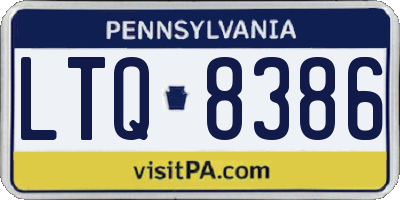 PA license plate LTQ8386