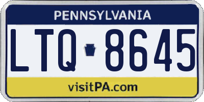 PA license plate LTQ8645