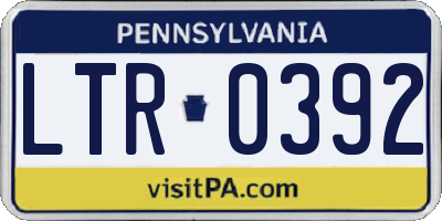 PA license plate LTR0392