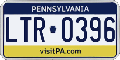 PA license plate LTR0396