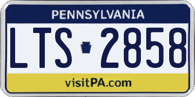 PA license plate LTS2858