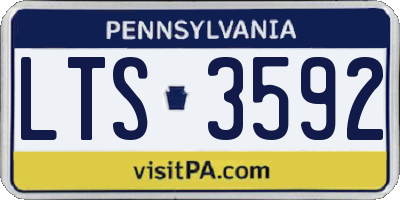 PA license plate LTS3592