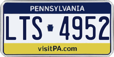 PA license plate LTS4952