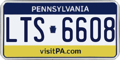 PA license plate LTS6608