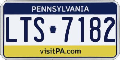 PA license plate LTS7182