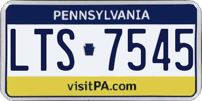 PA license plate LTS7545