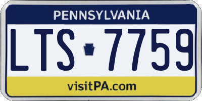 PA license plate LTS7759