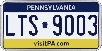 PA license plate LTS9003