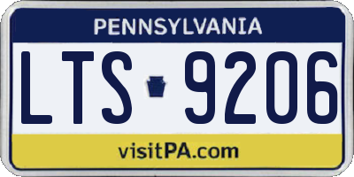 PA license plate LTS9206