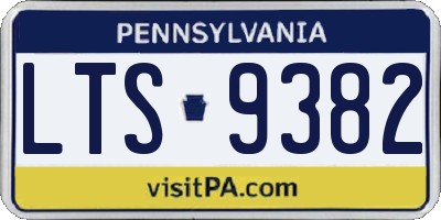 PA license plate LTS9382