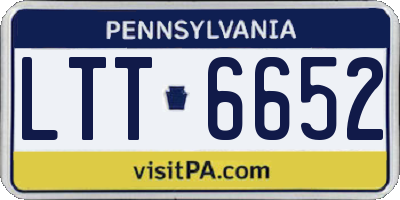PA license plate LTT6652