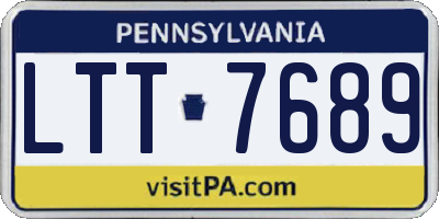 PA license plate LTT7689