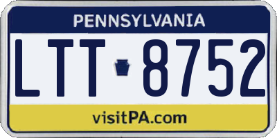 PA license plate LTT8752