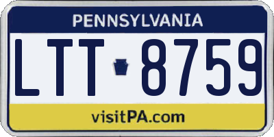 PA license plate LTT8759