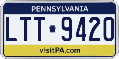 PA license plate LTT9420