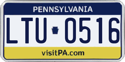 PA license plate LTU0516