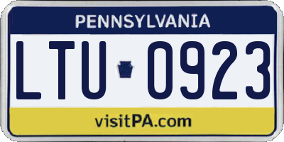 PA license plate LTU0923