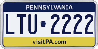 PA license plate LTU2222