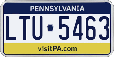 PA license plate LTU5463