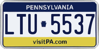 PA license plate LTU5537