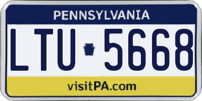 PA license plate LTU5668