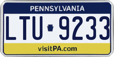 PA license plate LTU9233