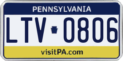 PA license plate LTV0806