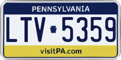 PA license plate LTV5359