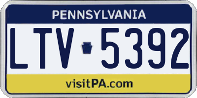 PA license plate LTV5392