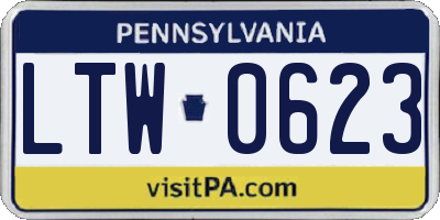 PA license plate LTW0623