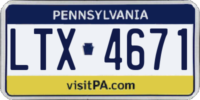 PA license plate LTX4671