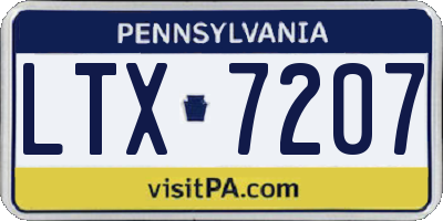 PA license plate LTX7207