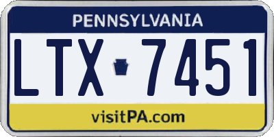 PA license plate LTX7451