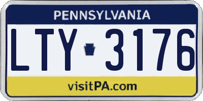 PA license plate LTY3176