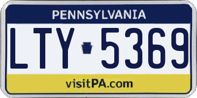 PA license plate LTY5369