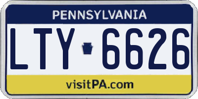 PA license plate LTY6626