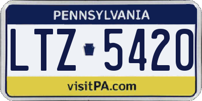 PA license plate LTZ5420