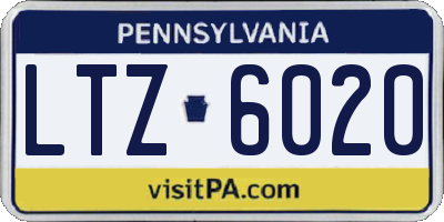 PA license plate LTZ6020