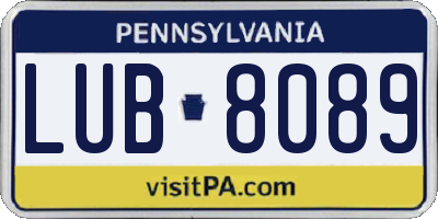PA license plate LUB8089