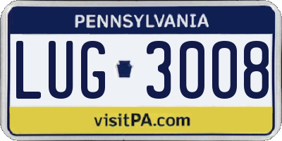 PA license plate LUG3008