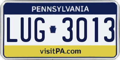 PA license plate LUG3013