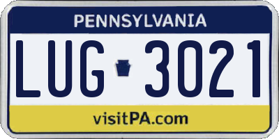 PA license plate LUG3021