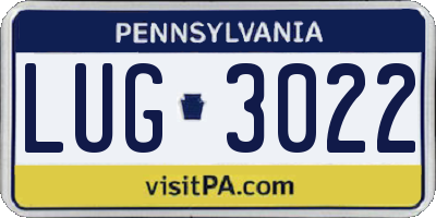 PA license plate LUG3022