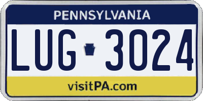 PA license plate LUG3024