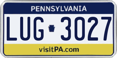 PA license plate LUG3027