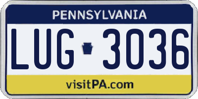 PA license plate LUG3036