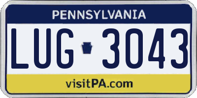 PA license plate LUG3043