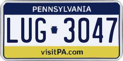PA license plate LUG3047
